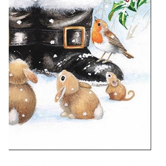 Pacote Com 20 Guardanapos 33x33cm De Papel Looking Up To Santa Fsc Mix